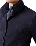 Navy Corsaro Suede-Knit Cardigan - Coming Soon