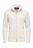Off-White Cashmere & Wool Blend Faux Fur Cardigan