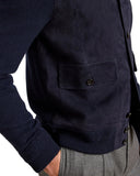 Navy Corsaro Suede-Knit Cardigan - Coming Soon